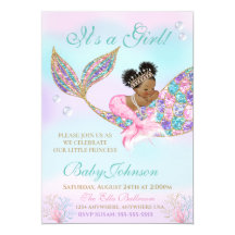 baby shower invitations girl mermaid