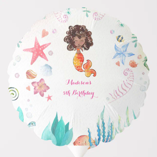 African American Mermaid Birthday Balloon Zazzle