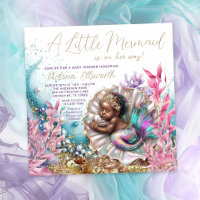 African American Mermaid Clamshell Baby Shower