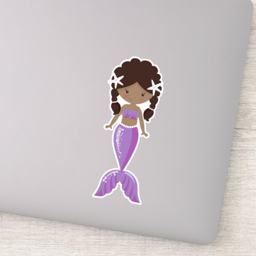 African American Mermaid Cute Mermaid Tail Sticker