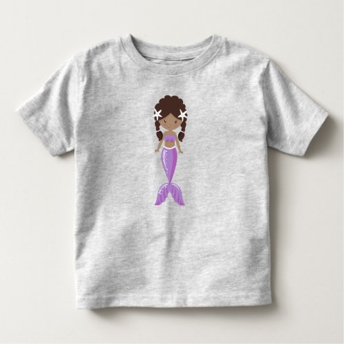 African American Mermaid Cute Mermaid Tail Toddler T_shirt