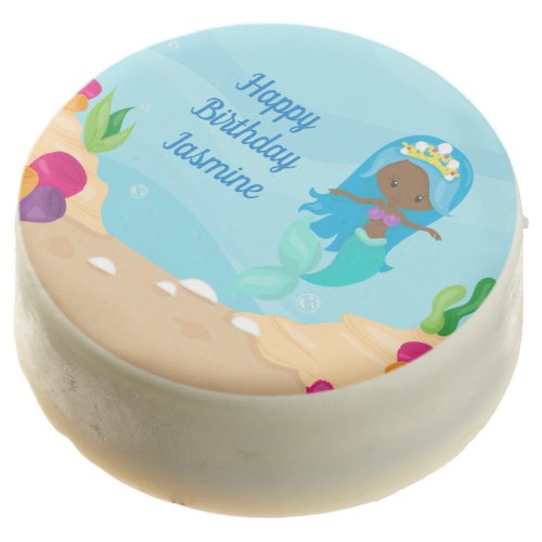 African American Mermaid Girl Kids Birthday Party Chocolate Covered Oreo