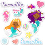 African American Mermaid Personalized set Sticker