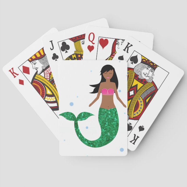 african american mermaid poker cards (Back)
