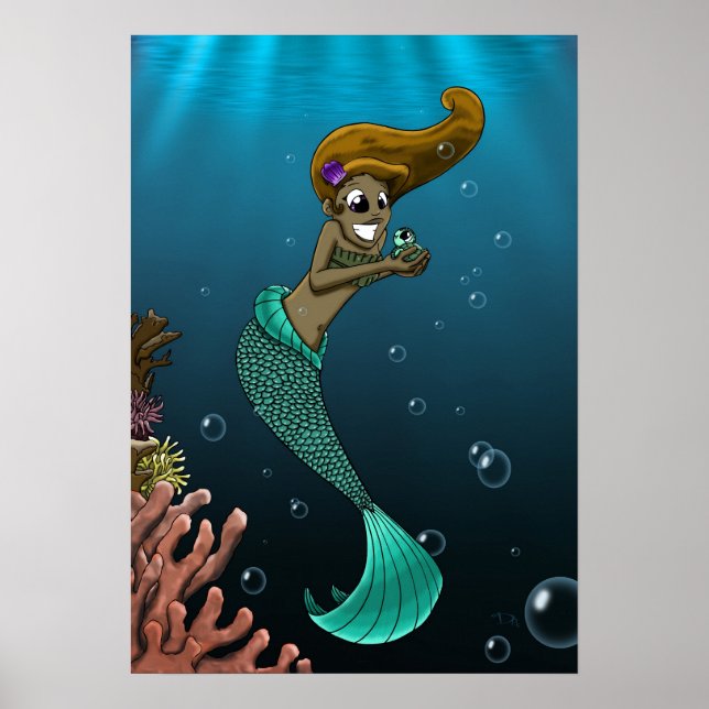 African American Mermaid Poster (Front)