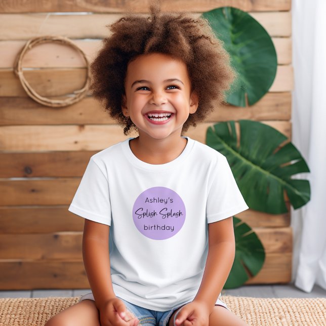 African American Mermaid Splish Splash Birthday Baby T-Shirt (Creator Uploaded)
