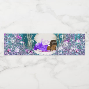 African American Mermaid Water Bottle Labels