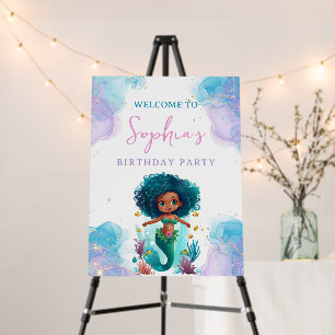 African American Mermaid Welcome Sign