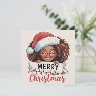 African American Merry Christmas African Black Holiday Card