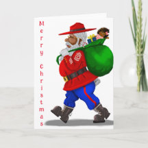 African American Military Santa Greeting Card