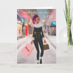 African American Modern Holiday Christmas Card