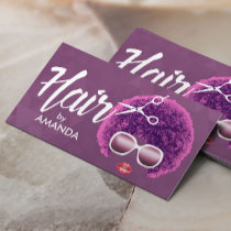 African American Modern Purple Hair Salon Business Card