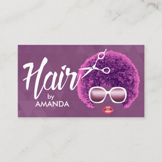 African American Modern Purple Hair Salon Business Card Zazzle Com