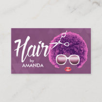 African American Modern Purple Hair Salon Business Card