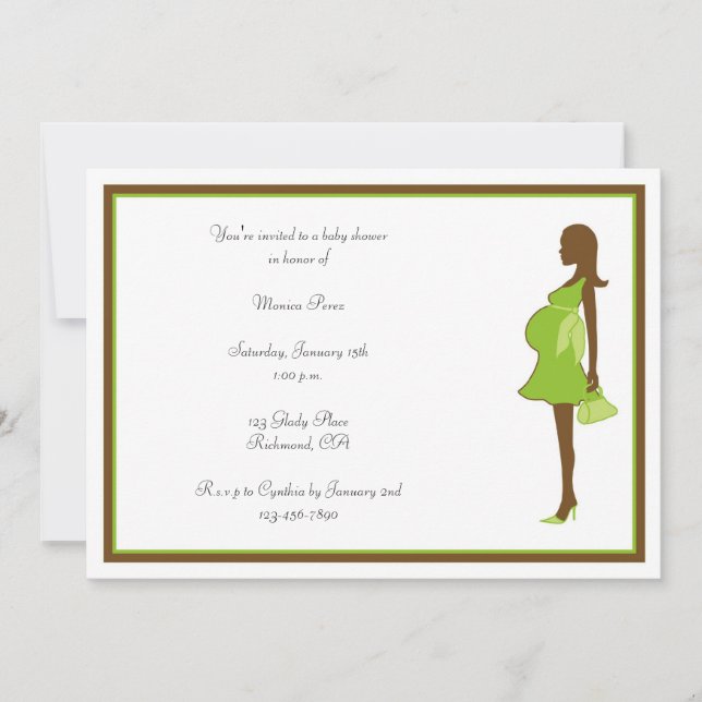 African American Mom Baby Shower Invitation (Front)