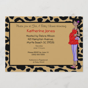 African American Mom Baby  Shower Invitation