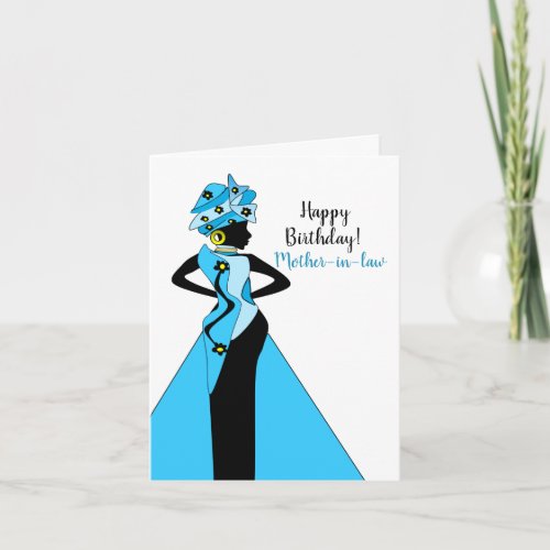 African American Mother_in_law Happy Birthday  Car Card