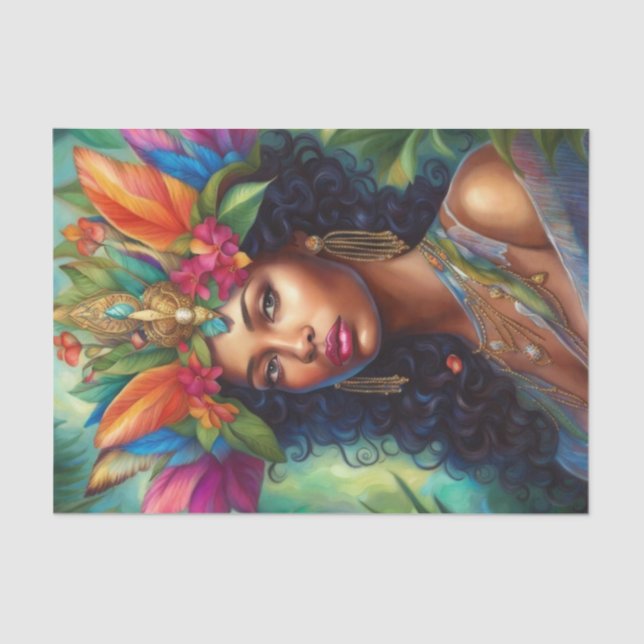 African American Mother Nature Decoupage Paper  (Front)