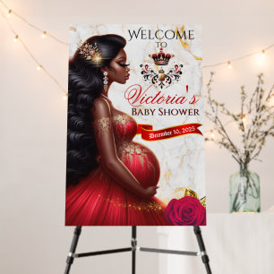 African American Mother-to-be Elegant Baby Shower Foam Board