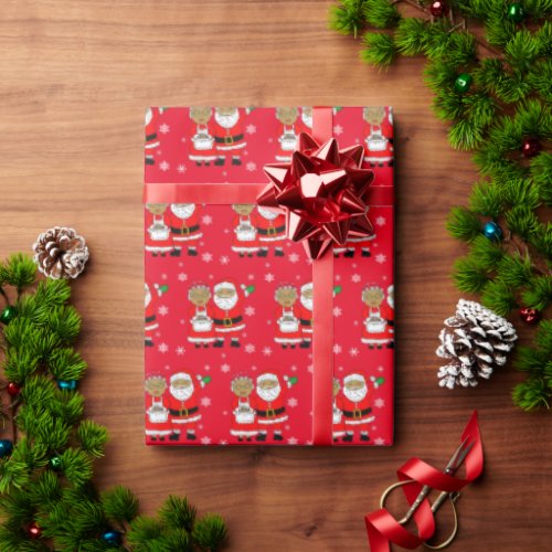 African_American Mr and Mrs Santa Claus Christmas  Wrapping Paper
