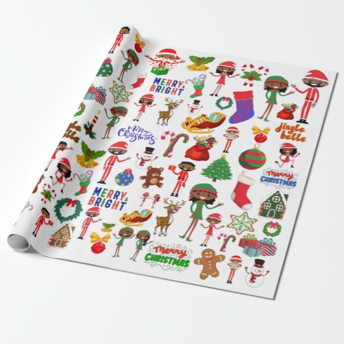African American Multi Character Wrapping Paper