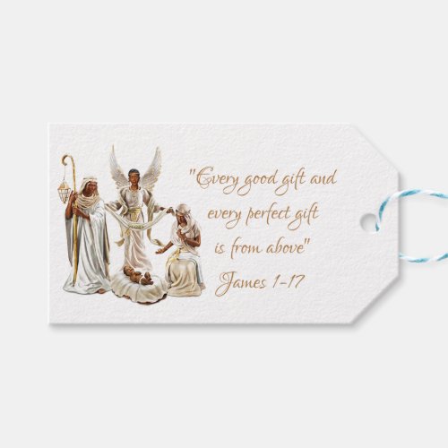 African American Nativity Bible Verse Gift Tag