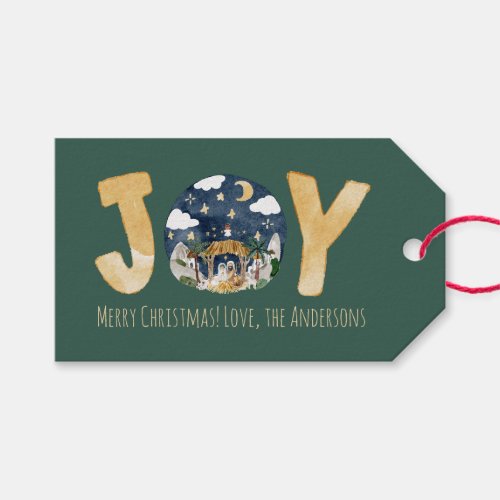 African American Nativity Christmas Card Gift Tags