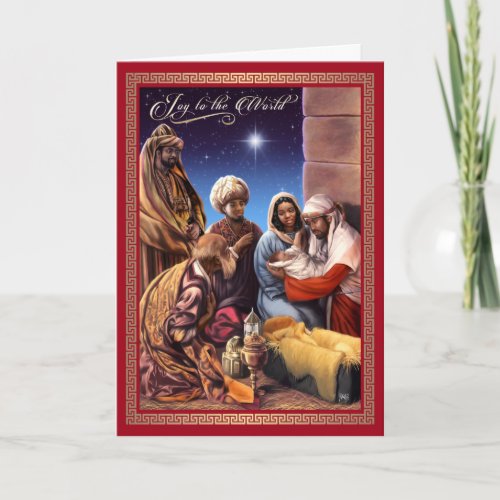 African American Nativity Scene Christmas Holiday Card