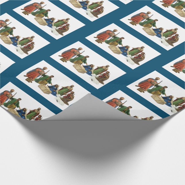 African American Nativity Scene Christmas Wrapping Paper (Corner)