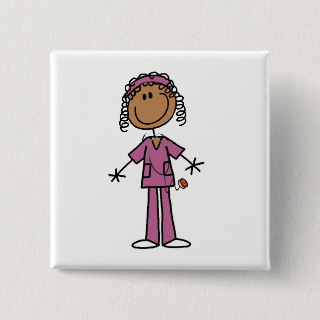 African American Nurse Button (Front)