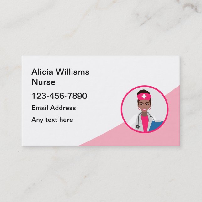 African American Nurse Medical Business Cards (Front)