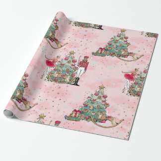 pink and green christmas wrapping paper