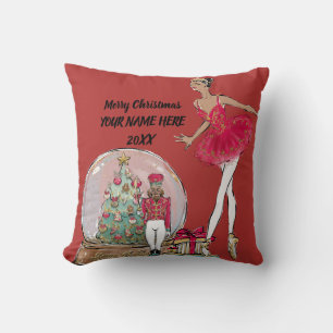 African American Nutcracker Ballet Dancer Ceramic Throw Pillow