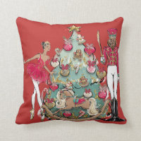 African American Nutcracker Ballet Dancer Throw Pillow