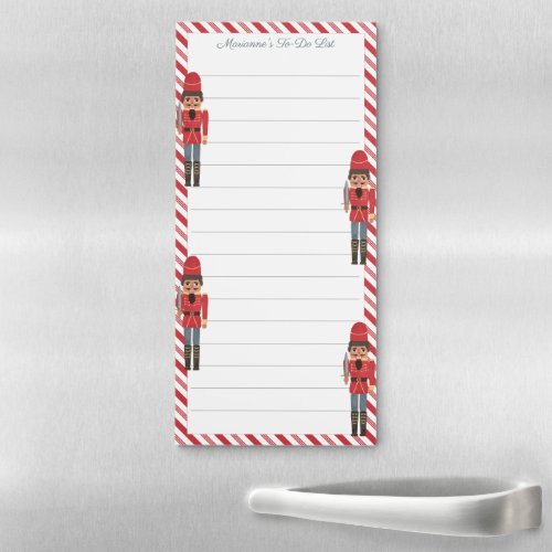 African American Nutcracker Red Uniform Christmas Magnetic Notepad