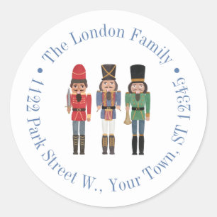 African American Nutcracker Return Address Classic Round Sticker