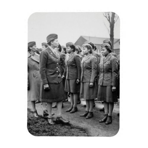 African American Office Inspects Troops Magnet