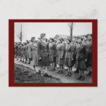 African American Office Inspects Troops Postcard