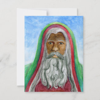 African American Old World Santa Holiday Card