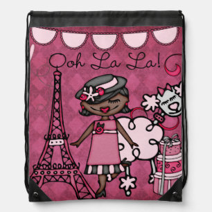 African American Ooh La La Diva Drawstring Bag