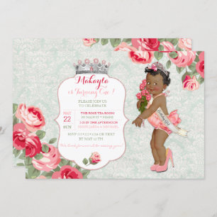African American Pageant Princess Baby Invitation
