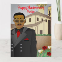 African American Pastor Church Anniversary Card