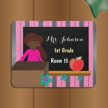 African American Personalized Teacher Door Sign by ArianeC at Zazzle