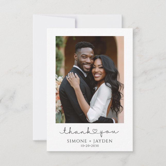African American Photo Wedding Thank You (Front)