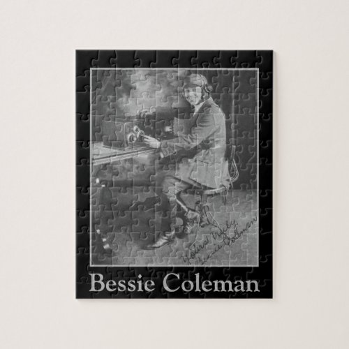 African_American Pilot Bessie Coleman Portrait Jigsaw Puzzle