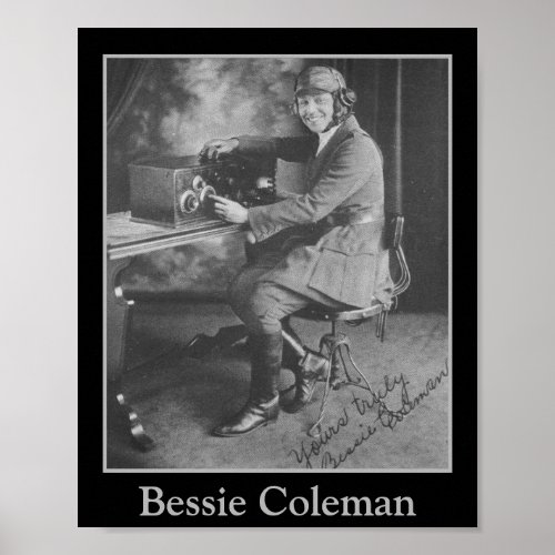 African_American Pilot Bessie Coleman Portrait Poster