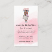 African American Pink and Blue Denim Floral Busine Business Card (Back)