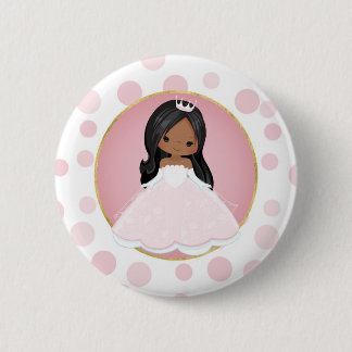 African American Pink Princess Button