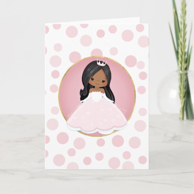 African American Pink Princess Card (Front)