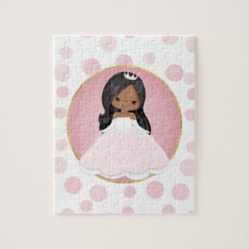 African American Pink Princess Jigsaw Puzzle